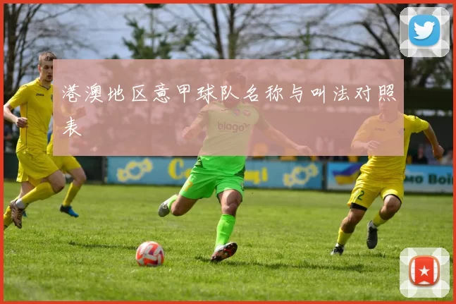 港澳地区意甲球队名称与叫法对照表